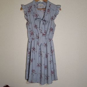 Light blue floral mini dress